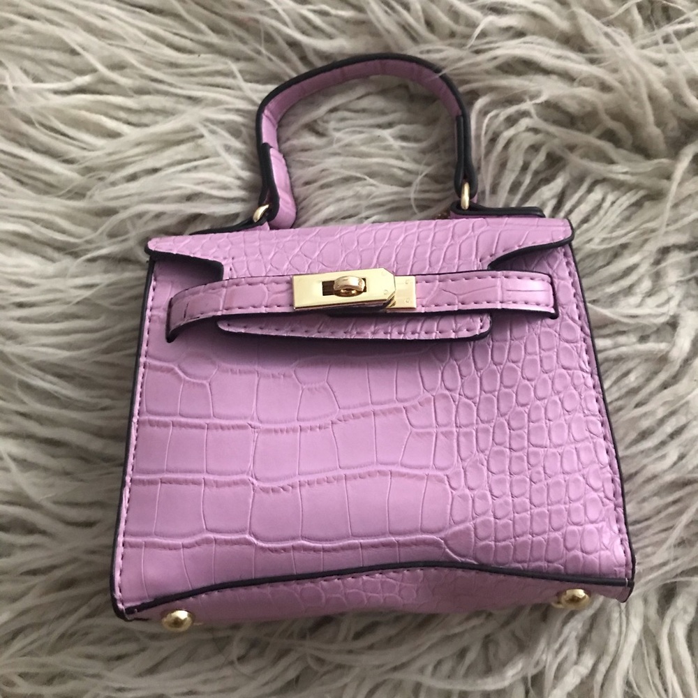 Mini croc satchel bag